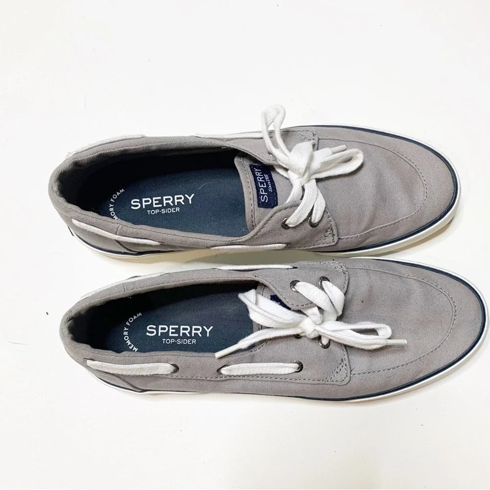 Sperry Gray Boat Flat Boat Shoes Size 10
